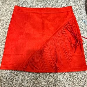 Fringe mini skirt